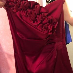 fitted red cocktail dress
